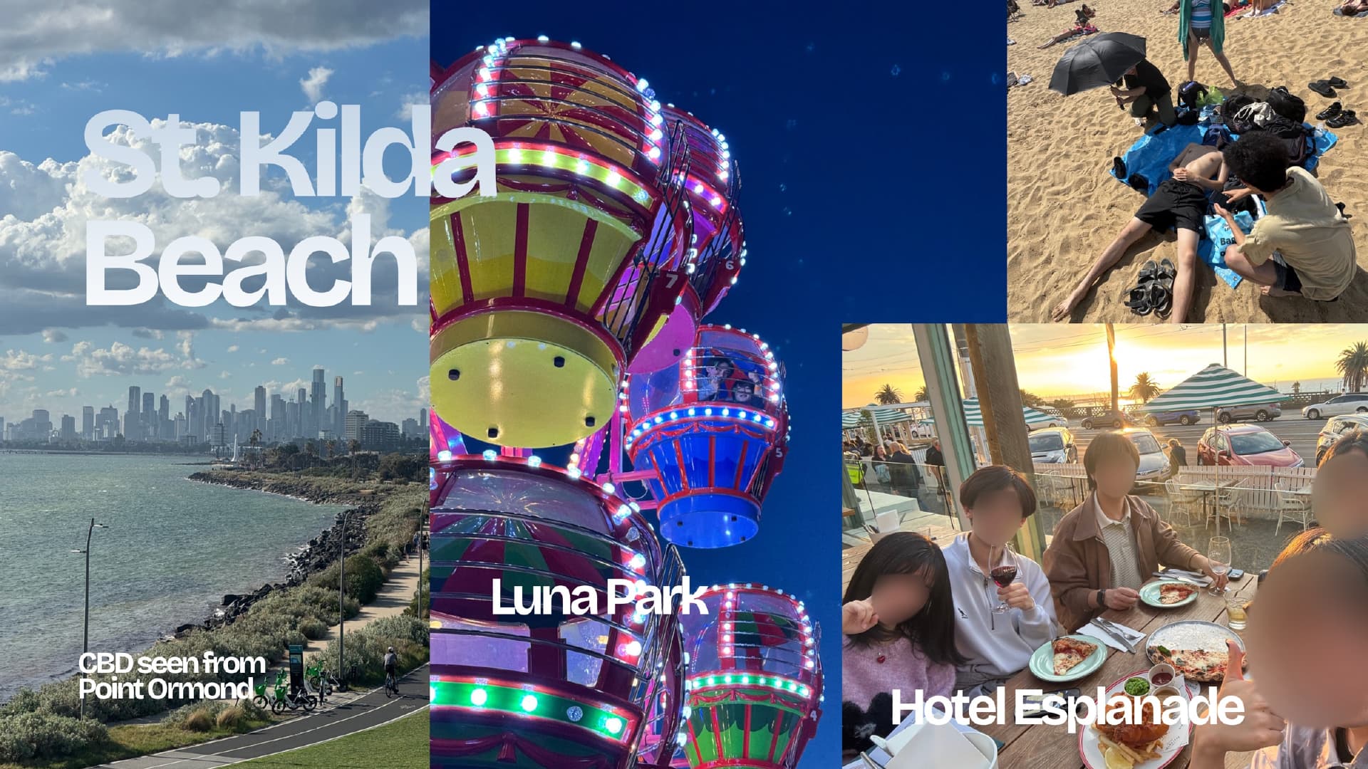 St Kilda、Luna Park、Hotel Esplanadeの報告スライド